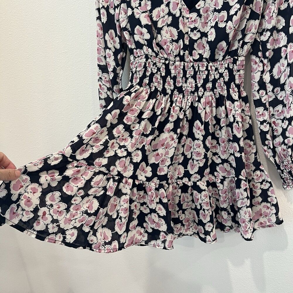 Abercrombie Fitch Babydoll Mini Dress Floral Chiffon XS Party Summer Date Night - Picture 5 of 9